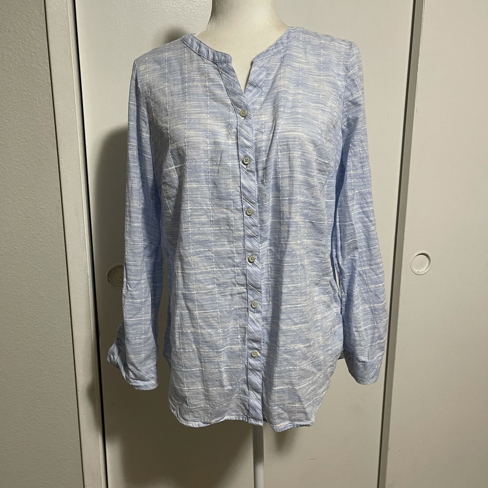 Talbots light blue/ white top
